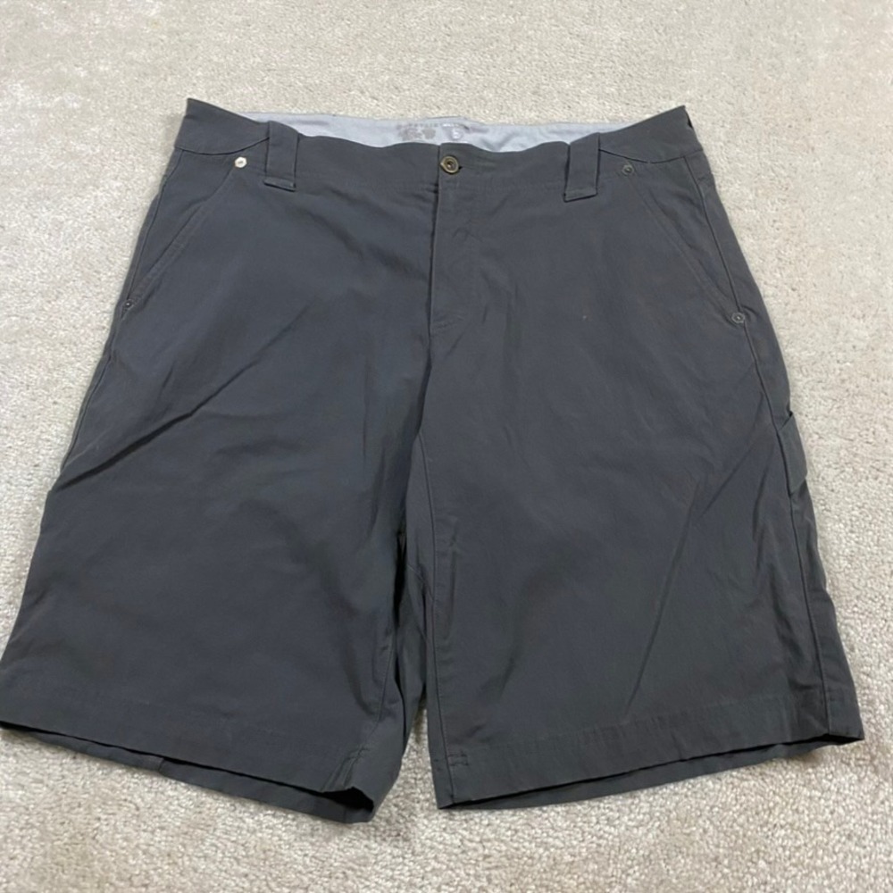 Mountain Hardwear Shorts Mens 36 Gray Hiking Cargo Stretch Nylon Outdoor